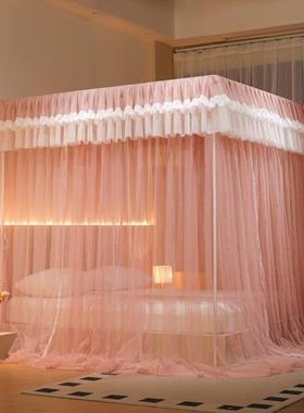 025夏季新款2韩版公主风顶落地蚊帐家用卧室三蚊开方NRM门帐带支