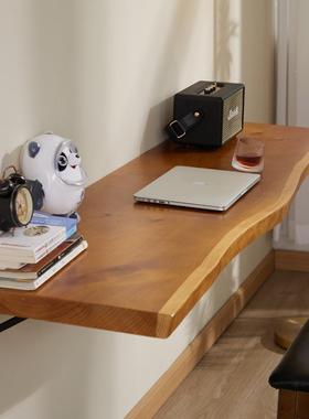 屉壁电脑桌欧式墙挂上原IIY木电脑抽悬双挂餐桌大型家用折叠挂墙