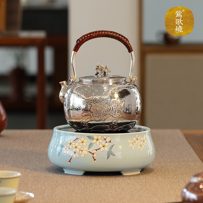 莺歌烧古九谷静音电陶煮茶炉