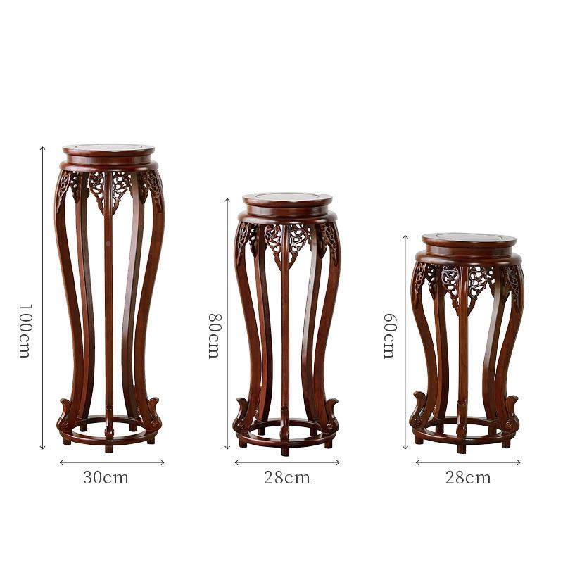 客厅榆实木花架整式装木制室内盆景阳台中绿缸萝无品牌/多层鱼花