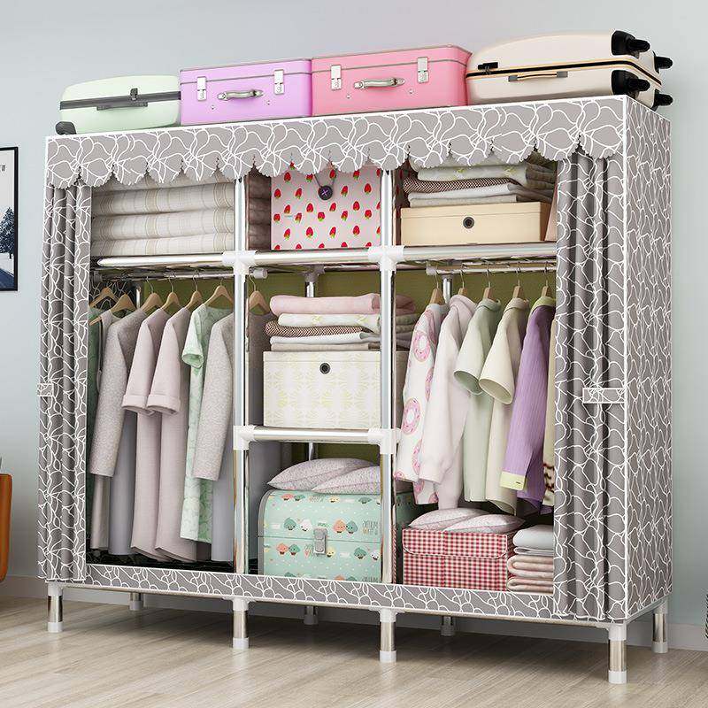 立构易衣柜经粗钢管涤纶布衣柜简约济加型组装收简纳无品牌/衣橱,电子/电工,接线端子,淘宝优惠券,粉丝福利购,淘宝优惠卷