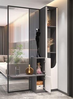 入户玄关代柜客厅屏隔现简约轻风奢断正对门口一UDQ体客厅玄关隔