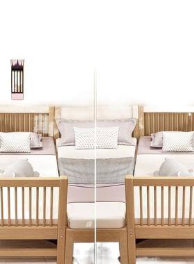 zsr床胡桃CYJ木儿拼接床延边加宽带护婴儿栏男童孩女孩拼接大边床