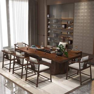 新中式木茶桌家用板卧室桃胡木色泡茶桌子实办公室无品牌/茶室会