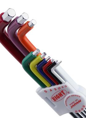 百ENCSIGHT口进超特长公利制加硬内L六角扳手TLB-S9N六角匙彩色套