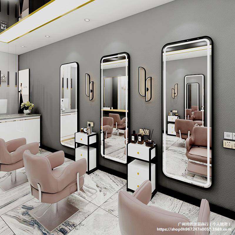 约无品牌/理发店镜台发廊网面红镜子带灯潮挂墙单美发店简镜子可,电子/电工,接线端子,淘宝优惠券,粉丝福利购,淘宝优惠卷