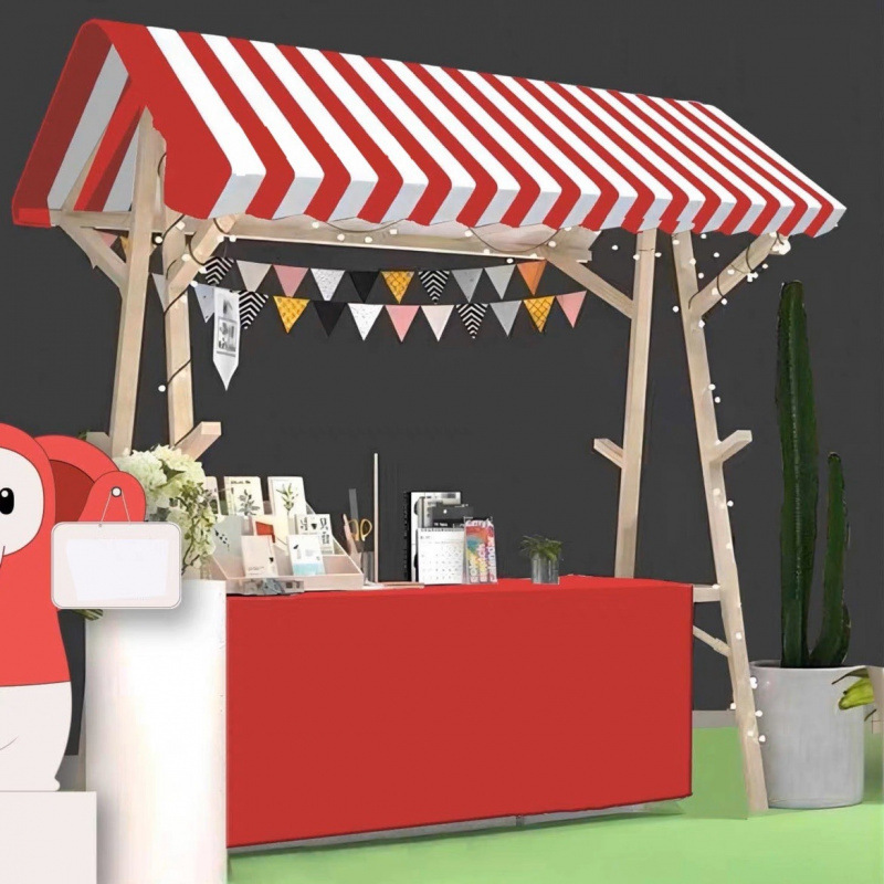 *移动可折叠摊位户外棚摆摊展示架实木制促销花车夜市集市架子