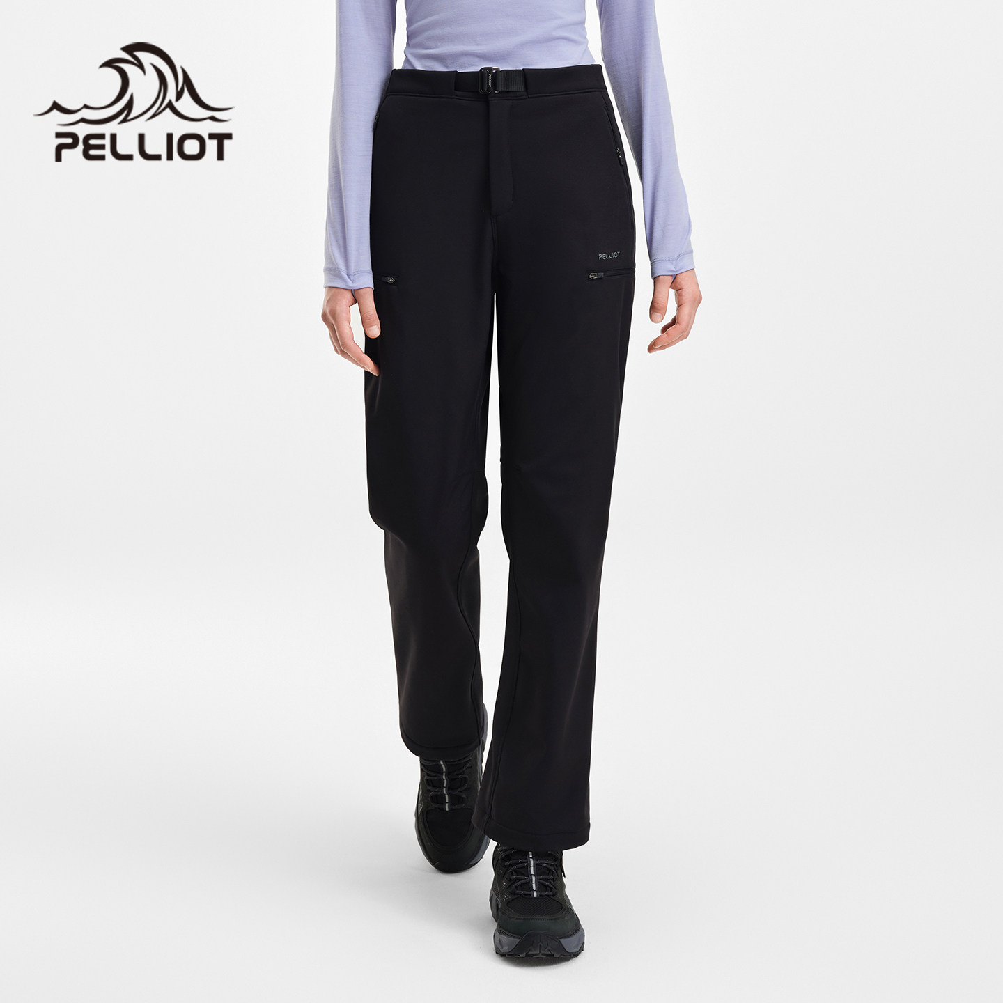 伯希和户外软壳裤女新款高弹透气运动裤耐磨徒步登山裤直筒休闲裤