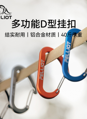 伯希和户外登山扣D型挂钩徒步钥匙扣露营背包快外挂水瓶安全锁扣