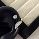 绝美天使羽翼耳骨钉钛钢百搭小众独特天使翅膀缠绕闪钻耳钉耳环女