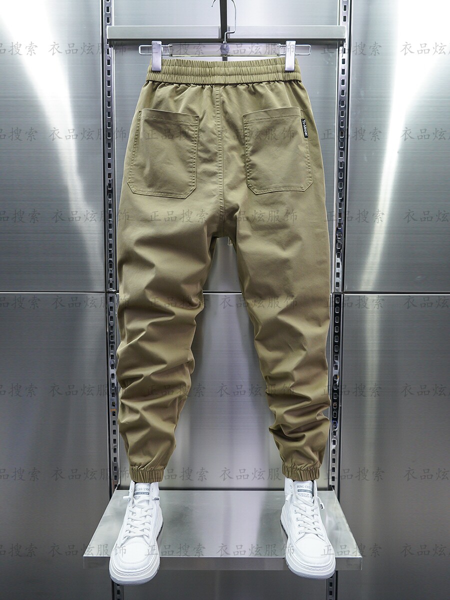 潮流新款运动裤春夏季男士休闲裤子百搭修身束脚九分哈伦工装裤男