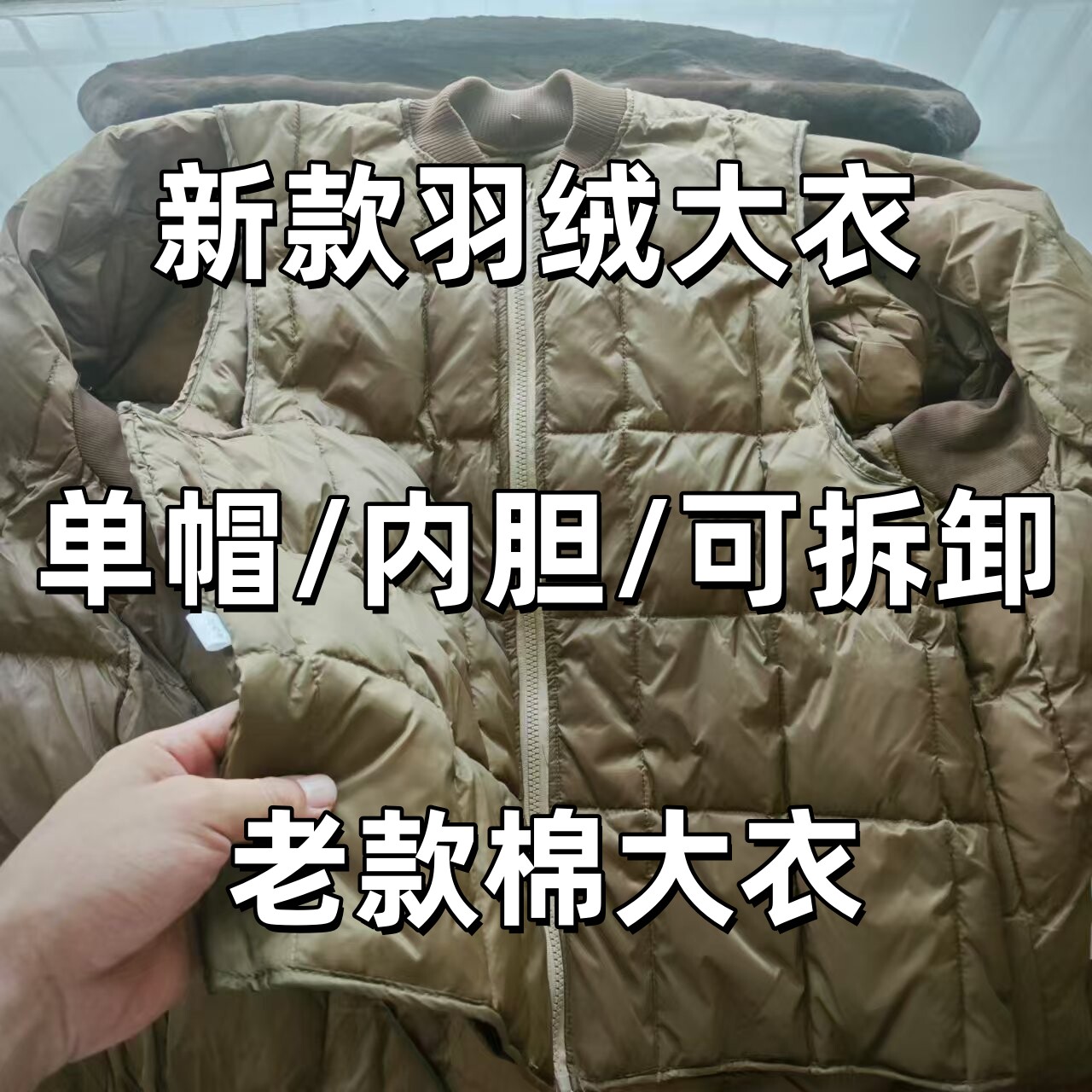 新款正版冬季迷彩大衣户外保暖防刮耐磨原厂羽绒内胆防寒加厚帽子