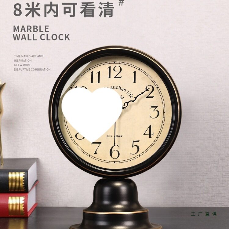 2026新款美式座钟家用桌面创意摆件欧式简约时钟高级感摆台式钟表