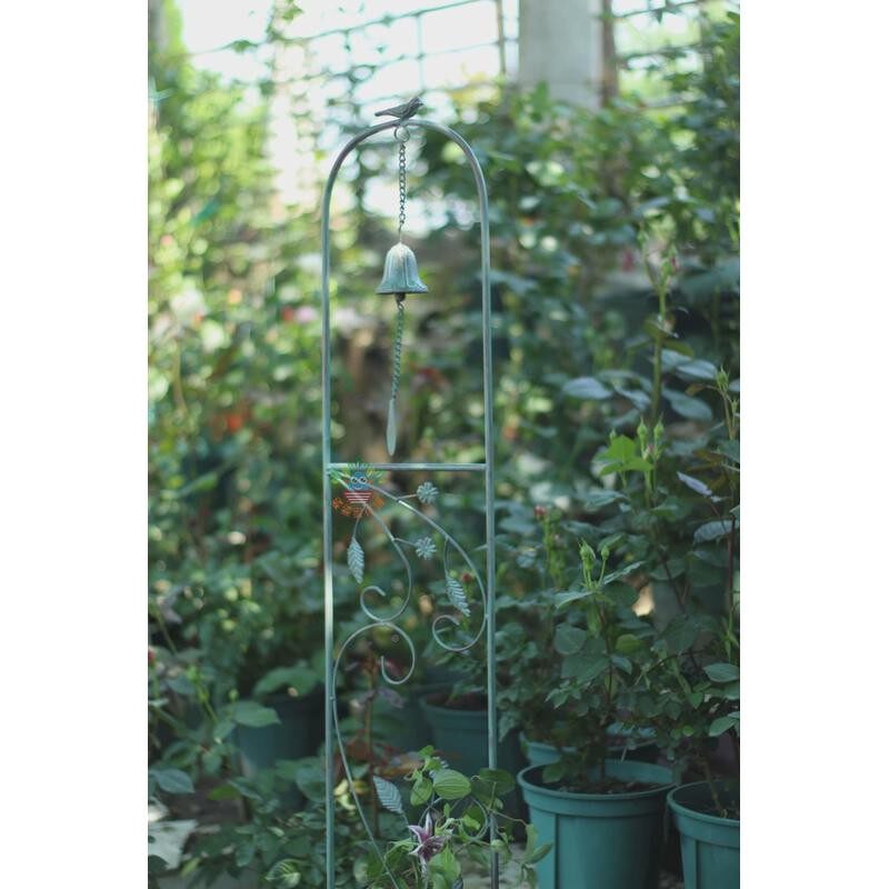 包铁艺旧铃铛平风做邮铃花插蓝雪花铁线莲爬藤架小other鸟面花架