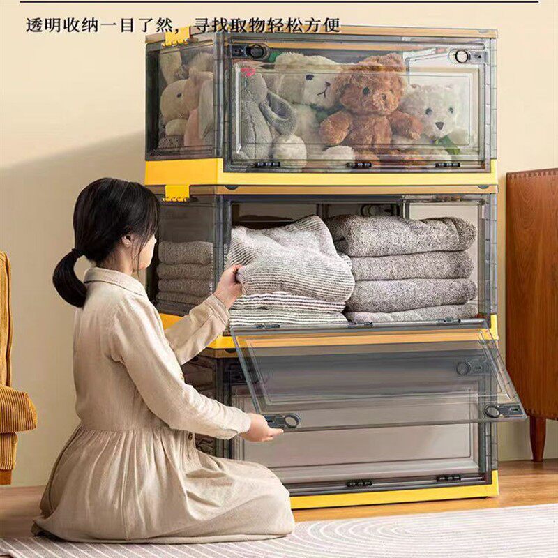 收纳箱家用折叠塑料透明箱子衣柜衣服衣物被子整理箱装玩具储物盒