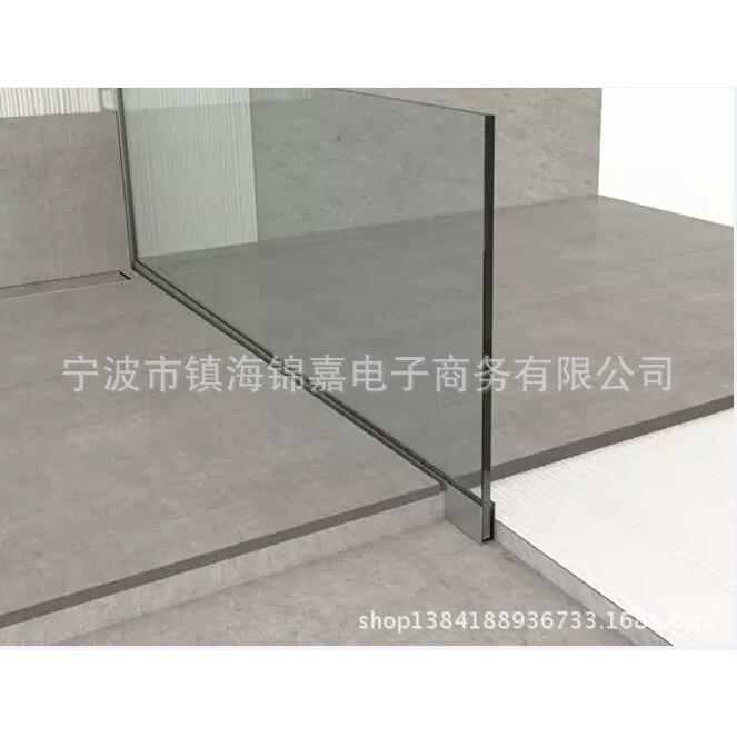 钢化玻璃卡扣 移动铝合金卡槽 拉丝抽条 铝型材 隔断玻璃配件辅材
