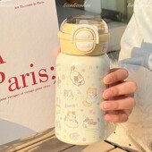 92%率猫猫保CLI温杯ins 高颜值36不锈钢便携手提吸管1杯20