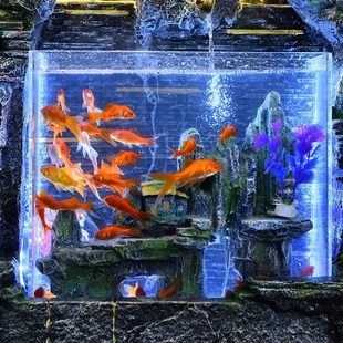 假山流水噴泉客廳電視柜旁魚缸臺餐廳辦S公室家居送禮 速發新中式