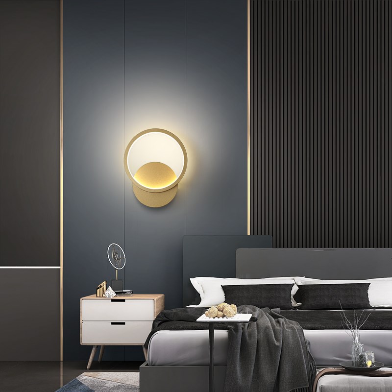 速发壁灯卧室客头灯简约创意过道床厅背简墙极景墙上轻奢壁灯
