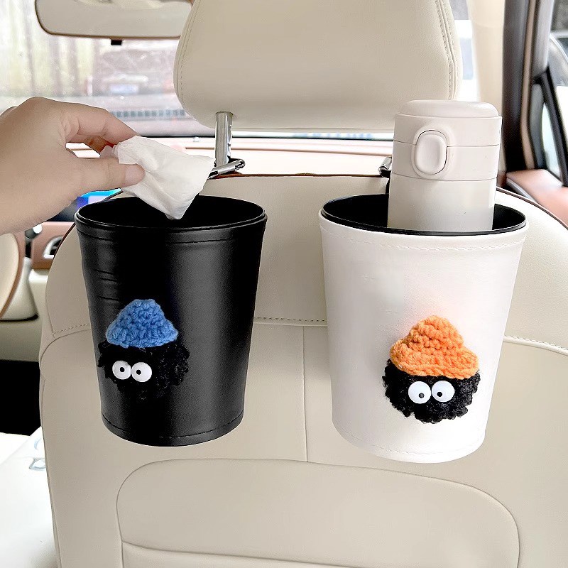 速发可爱意球车载垃圾桶袋汽车煤车用车上用品雨伞多功能收纳创内