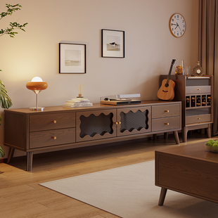 速发馨佰地全实木茶几电视柜组合客厅原024新款 2木风家用小户型落