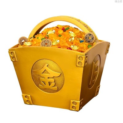 速发日进斗金摆件铜斗升子四方纳福聚宝盆黄铜聚财米斗U金斗金蟾