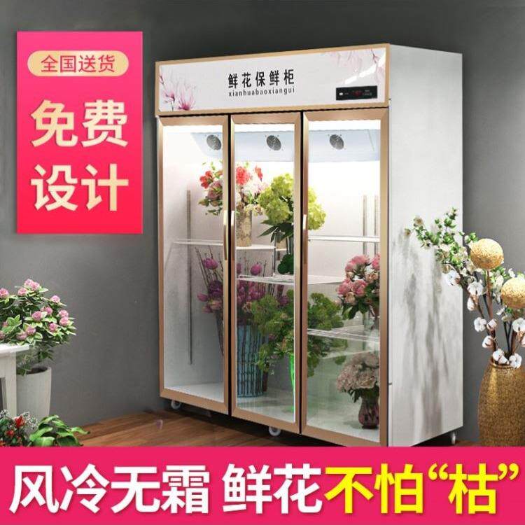鲜花柜冷藏柜示风冷保柜花店专525用大容量展商柜用三鲜门双门鲜