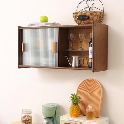 日式小吊柜墙壁798柜厨房玻桌面餐柜壁挂璃置物柜客柜厅墙边上收