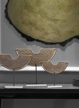 新中式MC-TY-23玄博古设架摆客厅茶室书房摆件中饰国风半关璧样板