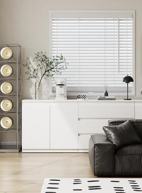 斗收纳柜柜厅电视WUX柜客旁边吧台奶风餐边柜一体靠墙白色抽屉油