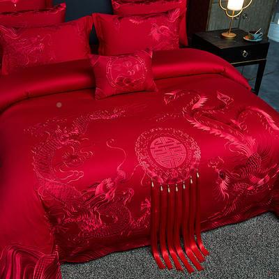 床上四棉件套婚刺绣被套140S庆全床笠结婚婚新礼人111007/1婚房中
