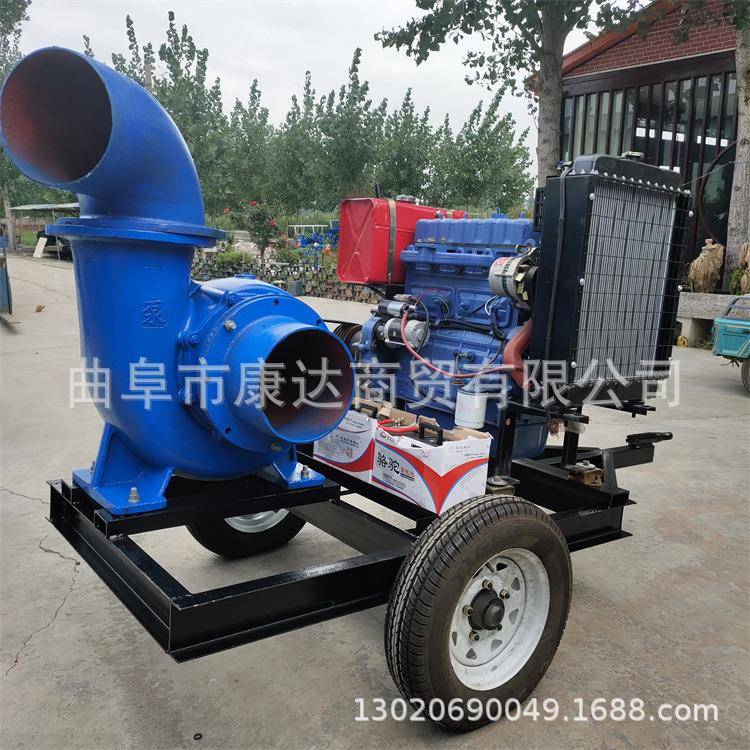 电机带8寸10KD-CSB-5寸1寸2建筑排涝排水泵移动式抽水泵泵拖拉输