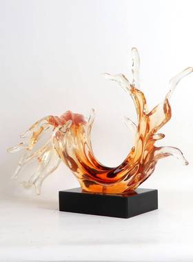 现创意水花明树脂摆MC-TY-62件酒店厅透商场迎大宾雕塑家居客厅装