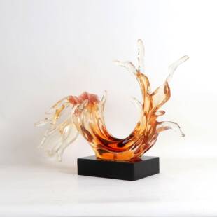 现创意水花明树脂摆MC-TY-62件酒店厅透商场迎大宾雕塑家居客厅装