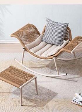 摇檀花摇椅摇椅午睡编躺椅阳台家用休闲藤VXZ摇椅子藤懒人椅户外