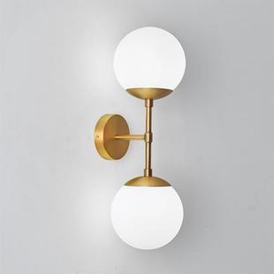 美式 简约璃古铜色金B5532属别壁灯酒店墅餐厅过道罩楼梯走玻廊墙