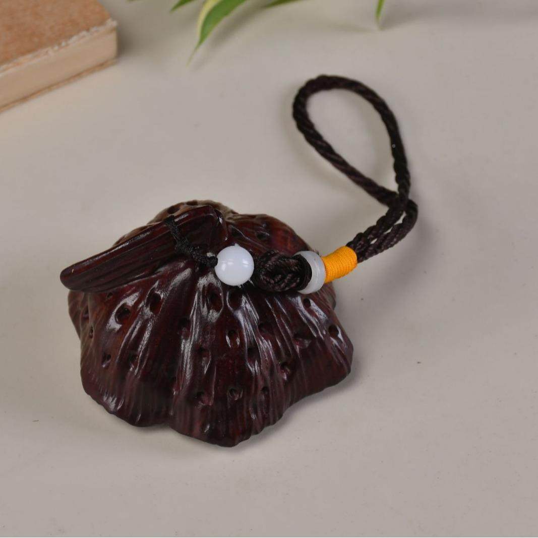 赞亚血502檀活籽莲工蓬艺品手把文玩件紫摆檀挂件车摆男女款手把