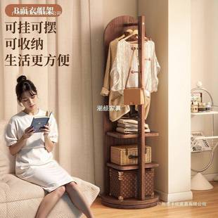 全身镜镜落地家用卧室可旋JKD移转动穿衣镜衣帽架一体挂式 大试衣