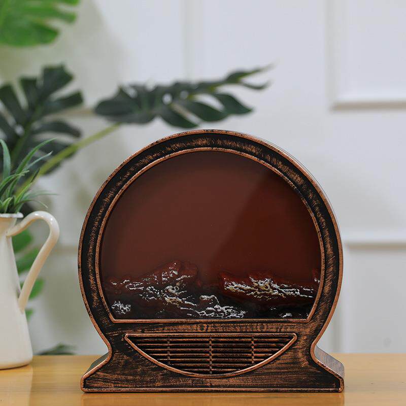 形壁炉挂诞木炭柴火堆火焰风灯摆件圣节场景布154置装饰钟圆摆饰