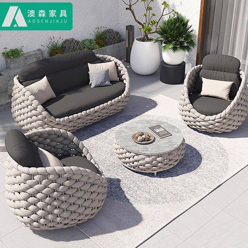 户外沙发庭院组别140合房墅阳台花园露台藤椅室外样家板阳光房藤