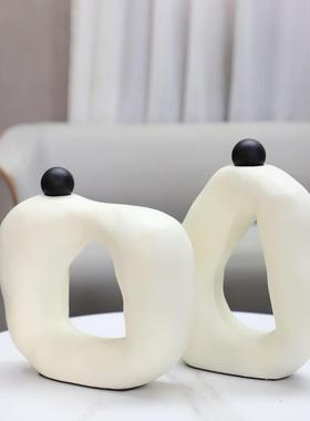 现代简创意装何艺术饰摆件酒柜几客厅样板间约书柜软装摆设1576工