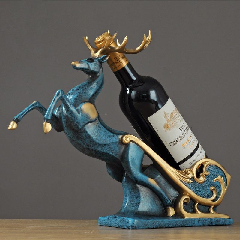 欧餐式创意红现酒架摆件简约代客厅电视柜柜装饰品BKD2727酒厅柜