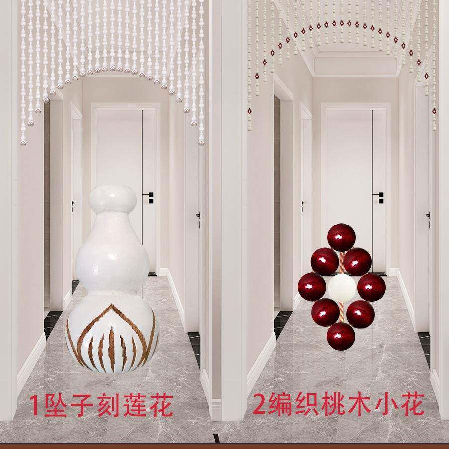 纯桃木葫芦门帘珠帘隔断帘客卧玄室F96S8S76过道卫间生厕所门厅半