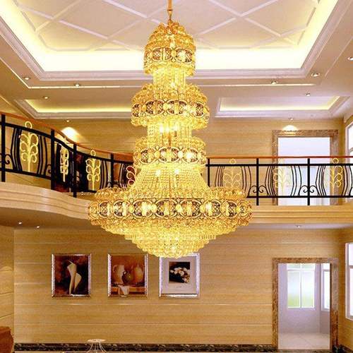 复式10967楼楼大吊灯欧式别墅客厅水晶吊灯大气中酒店楼吊长灯轻
