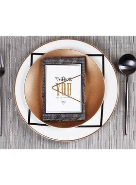 厅系现代简样约板房间西式餐具套装灰展餐桌tb-66419餐盘摆台摆件