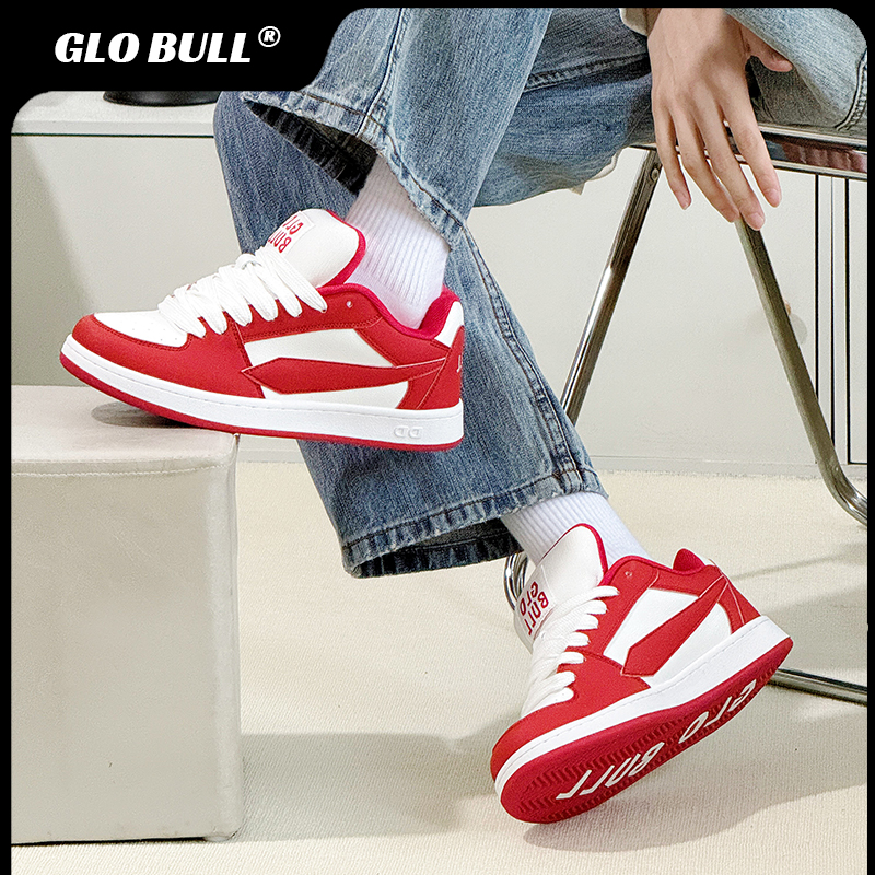 GLO BULL红色面包鞋春夏男鞋2025新款潮流运动休闲百搭透气板鞋男