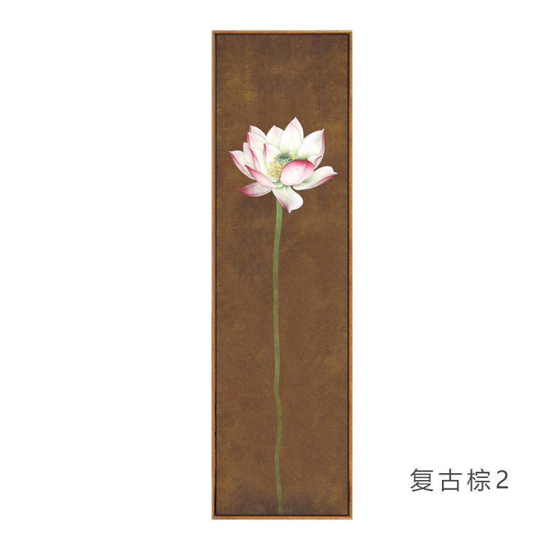 现货复古禅意荷花三联画瑜伽馆墙面装饰客厅茶桌背景墙装饰画酒店图片