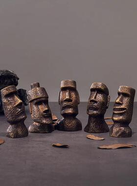 黄铜摆件《复活节岛石像》铜工艺品家居饰品办公室客厅装饰品摆件