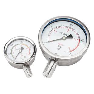 不锈钢压力表Y60BF/Y100BF气压表耐震防腐 真空高温氧气y100bf