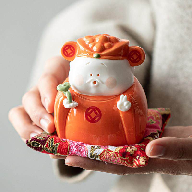 九灶陶瓷小财神招财进宝饰品创意家居入口工艺品装饰店开业礼品